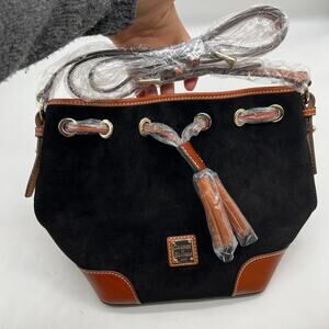 Dooney & Bourke Suede Drawstring Crossbody Bags Black